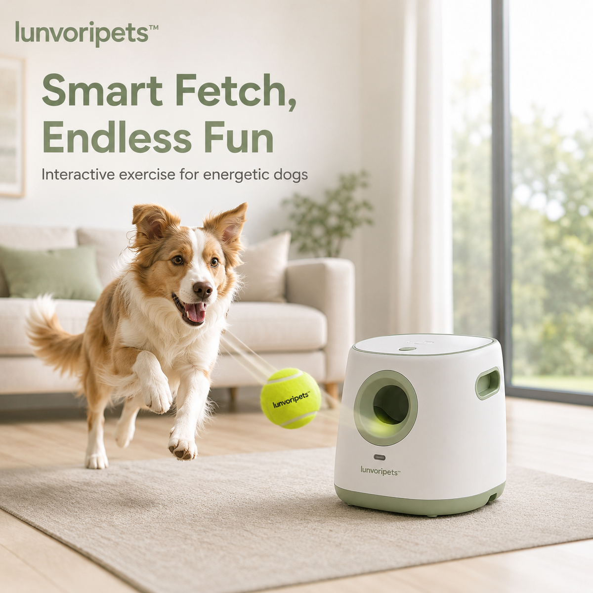 Nolverapets™ Smart Automatic Dog Ball Launcher with 3 Distance Settings & Motion Sensor