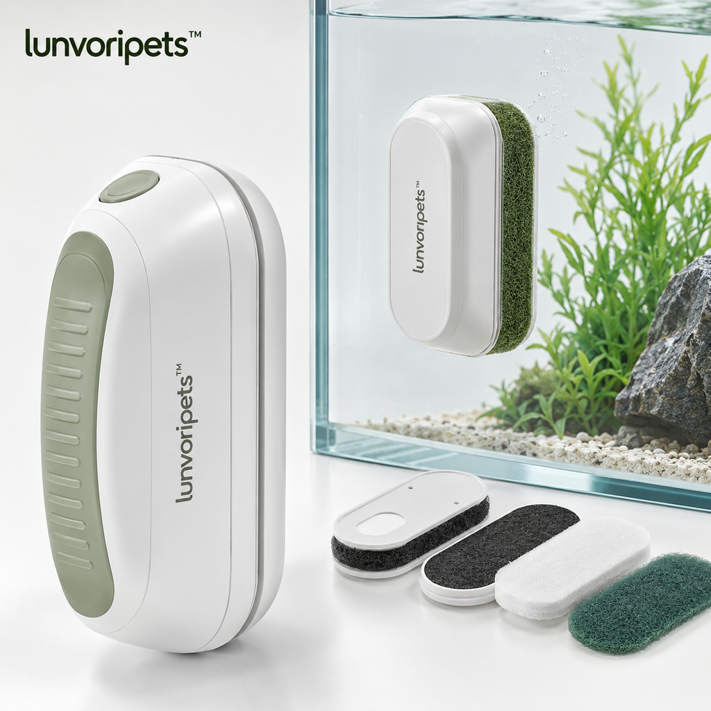 Nolverapets™ Double-Sided Magnetic Aquarium Glass Cleaner with Interchangeable Pads